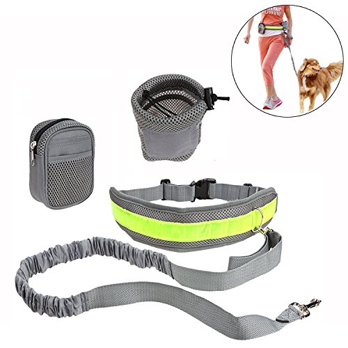 roadwi Hands Free Waist Dog Leash Kits Retractable, with Adjustable Waist Belt