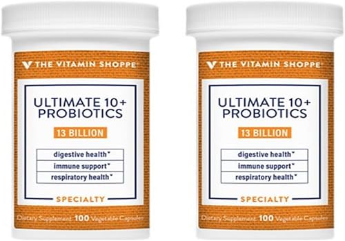 Vitamin Shoppe Ultimate 10+ Probióticos, apoyo inmunológico, salud digestiva y respiratoria, 13 mil millones de UFC (100 cápsulas vegetales)