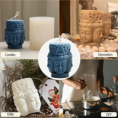 Ginkago Buddhaa Candle Mold Four-Face Buddhaa Design Mould 3D Silicone Mold For Candle Resin Epoxy Gypsum Crafts Diy Making #TOP3