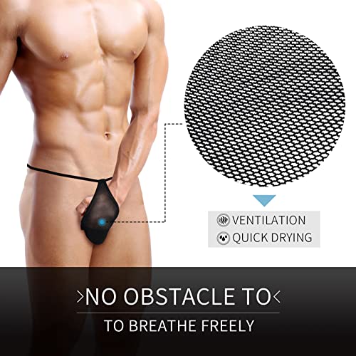 Men's Mesh See Through Thongs G-String T-Back Bikini Underwear3