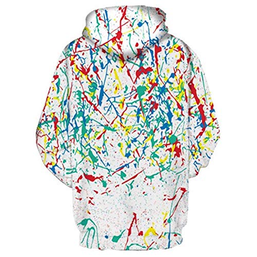LUO Sudaderas 3D Sudaderas para hombres Sudaderas con capucha con estampado de graffiti multicolor Sudaderas unisex Casual Line Coat Men,METRO