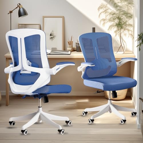 Image of Comfy Office Chair, Adjustable Lumbar Support Desk Chair, Blue