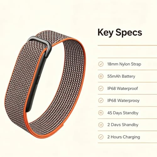 Image of Smart Fit Band Fitness Health Activity Tracker HRV Analysis, Sleep and Stress Monitor, Subscription Free Screenless Smart Bracelet Black