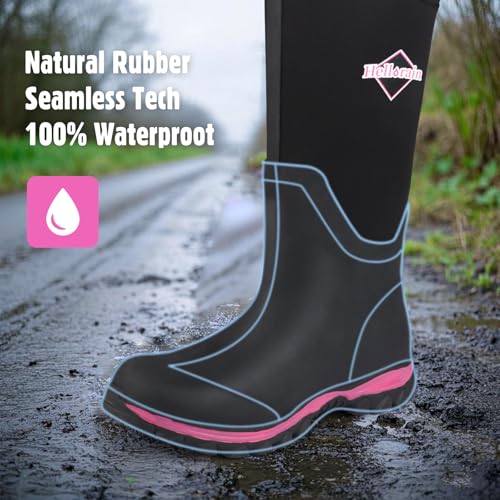 Hellorain Neoprene Rubber Waterproof Outdoor Rainboots Professional Non-slip Lightweight Breathable Women's Rain Shoes Suitable for Farms, Fish Ponds, Gardens4