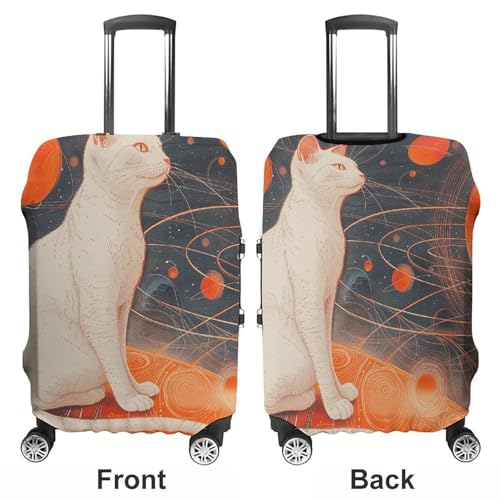 Cats And Planets Travel Luggage Cover Anti-scratch Suitcase Cover Elastic Suitcase Protective Cover Fits 19-32 Inch Luggage M3