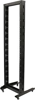 NavePoint 7ft Open Frame 19 Inch 42U 2-Post Network Server Relay Rack Rolling with Casters