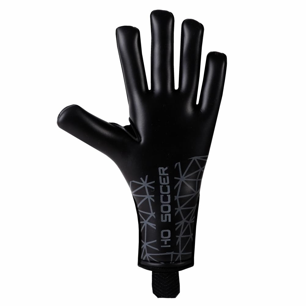 HO Soccer Pro Evolution Negative Blackout Guanti da portiere, unisex, per bambini, nero/argento, 4,5