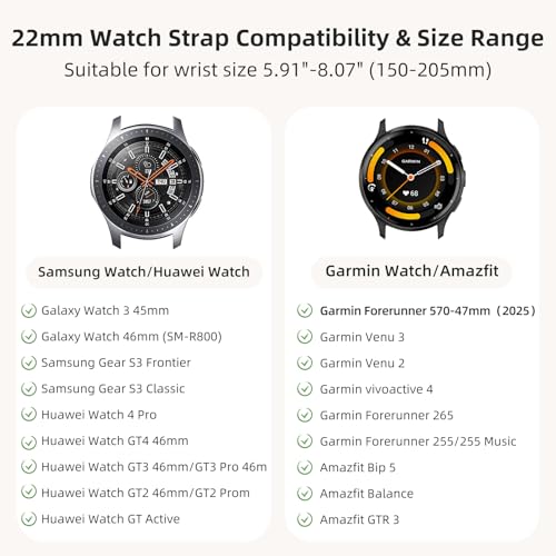 PIOWNN 22mm Watch Strap Silicone Compatible with Garmin Forerunner 255 Strap - Sports Straps for Venu 2 3/Forerunner 265/Vivoactive 4 - Quick Release Band for Galaxy Watch 3 45mm/Gear S3, Smoky Purple