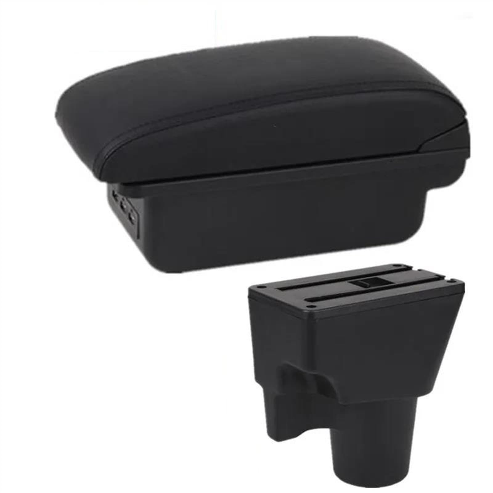 NMJLQW Storage Rack Car Armrest Box For Picanto 3X-Line Interior Retrofit Central Storage Box Car Accessories(B black line 3USB)