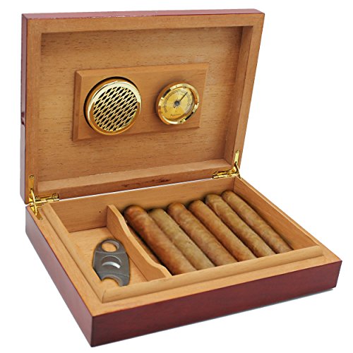 Custom Engraved Cigar Humidor And Hygrometer Box - Premium Rosewood Piano Finish - Personalized And Monogrammed #TOP3