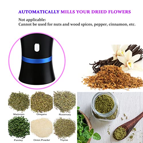 Spacenight Electric Herb Grinder Compact For Flower Buds, Usb-Rechargeable, 2Pcs 1.7Oz Glass Herb Chamber - Ideal For Everyday Carry #TOP2