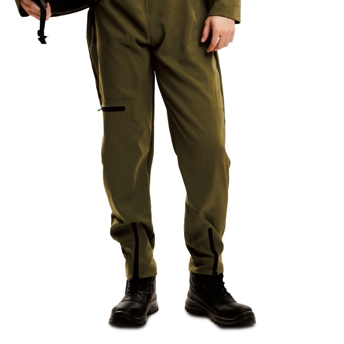 My Other Me - Disfraz Piloto hombre adulto en verde | Incluye mono verde oliva, bolsillos con cremallera, emblemas U.S. AIR FORCE y ARMY y cremalleras en tobillos
