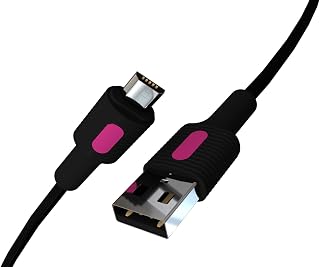 Coral Micro USB Hızlı Şarj Kablosu (Siyah + Fuşya/Siyah Uç) (120 CM)