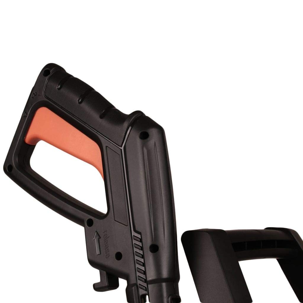 Close-up of the spray gun handle