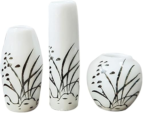 Jarrones de cerámica para casa de muñecas, 3 piezas, adorno de jardín en miniatura, maceta en miniatura, floreros pequeños