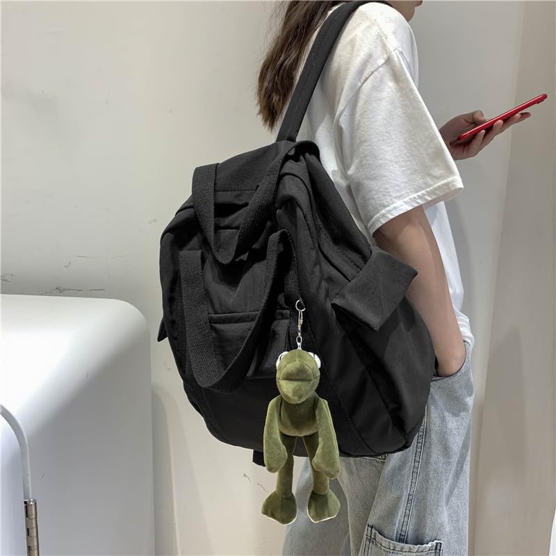 Cute Backpack for Women Men, Fashion Design Hiking Travel Backpack Cottagecore Aesthetic Laptop Backpack Daypack (black)2