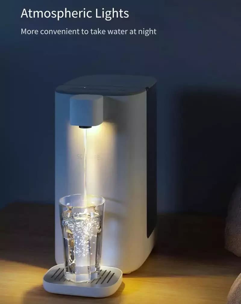 Dispensador de agua caliente instantánea, pequeña máquina de barra de té de temperatura constante de sobremesa, 3 segundos de calor instantáneo, panel táctil inteligente, control de temperatura de 5 p