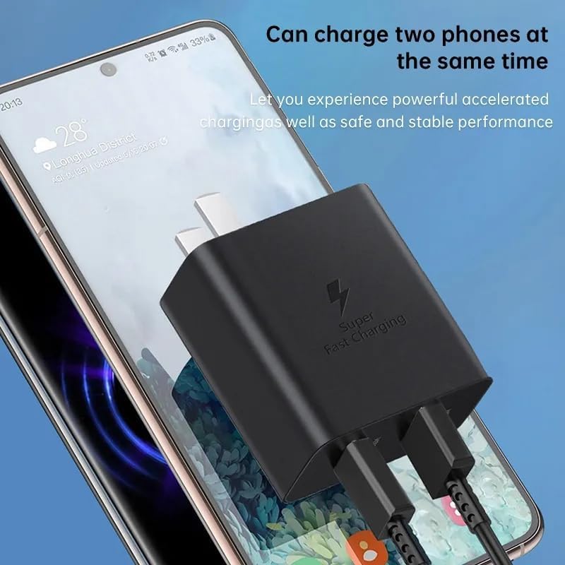Image of Butee 35W Dual Port Super Fast Charger Adapter Compatible with Galaxy Fold6 Fold5 Fold4 Flip6 Flip5 S25 Ultra Note20 iPhone16 Pro Max,Galaxy S /A /M /F /Z /Note Series