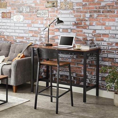 Image of Sheesham Wood Bar Stool, Set of 2 | Backrest & Footrest, For Home Kitchen Counter, For Cafe Restaurant Bar Counter