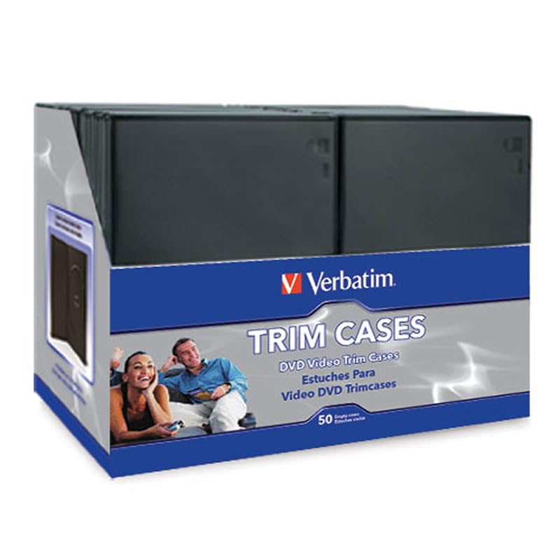Verbatim 95094 DVD Trim Storage Cases Black 50 PK