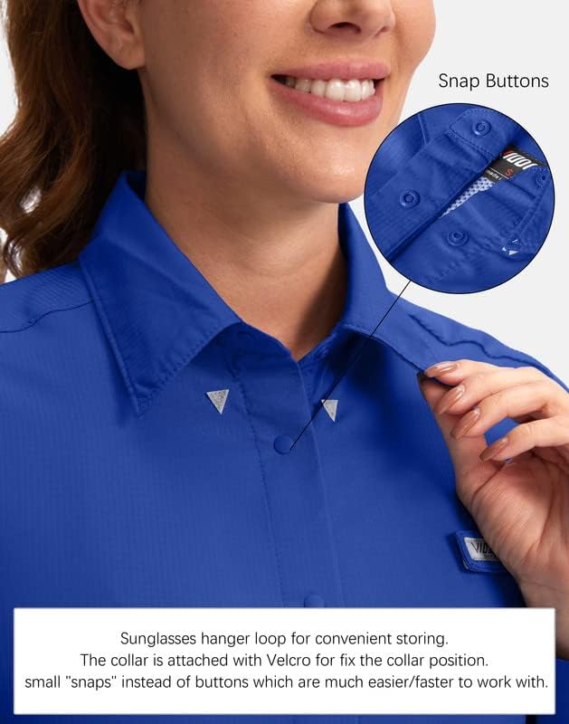 Womens Sun Protection Fishing Shirt with Zipper Pockets Lightweight SPF Long Sleeve Shirts for Hiking Safari - Image 5