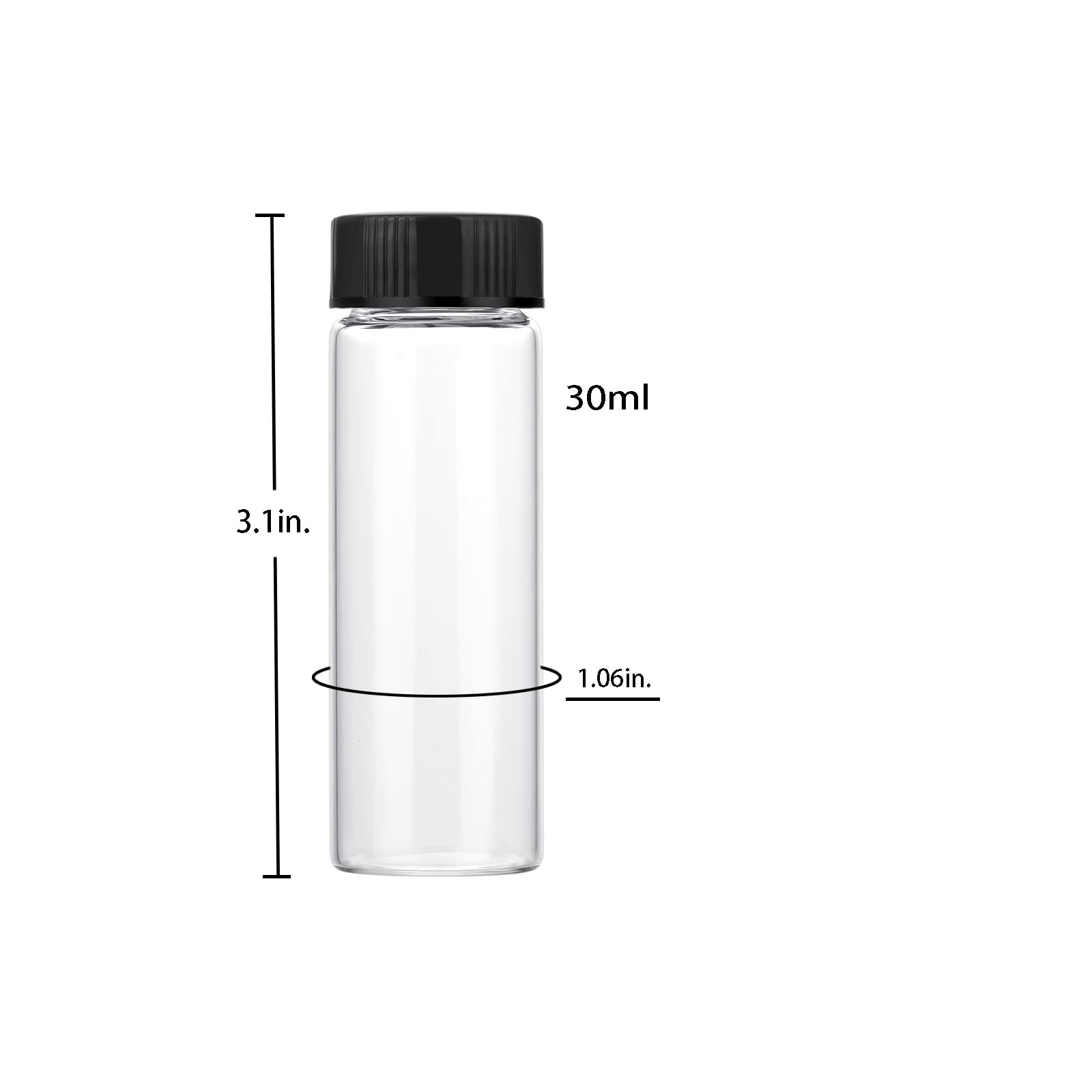 30ml Clear Small Glass Vials 30pcs with Screw Caps(30pcs) — Amazon image 2
