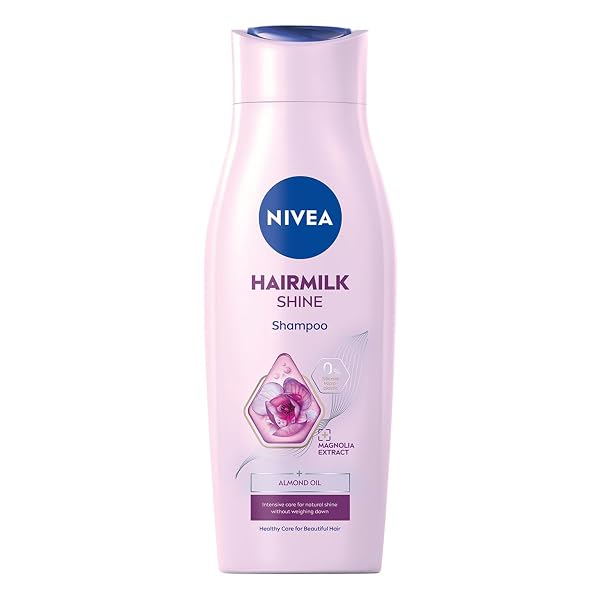 NIVEA Hairmilk Shine Ochronny szampon do włosów dla naturalnego połysku z olejkiem migdałowym 400 ml
