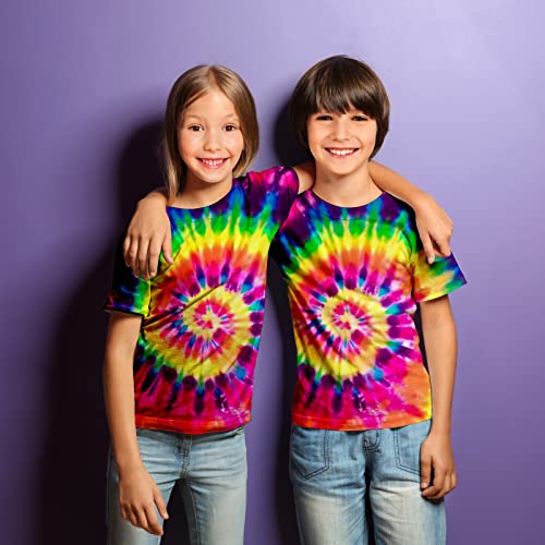 Image of Kids Tie Dye Shirt 6-18 Years Children Hippies Senior Tie-Dye Tee Tshirt for Boys' Girls'