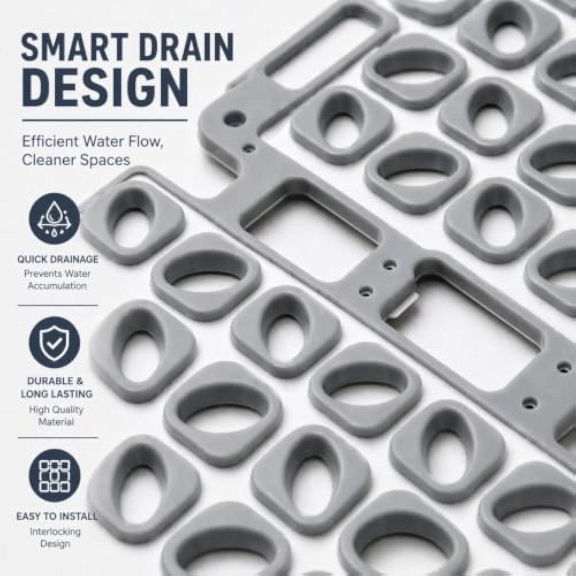 Foldable Shower Mat with Strong Suction Cups