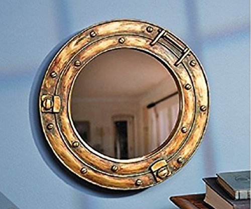 Scorpion Sales Large Nautical Ship Porthole Mirror Wall Decor 11 1/2 inch Diameter - Durable Great for Homes and Offices