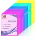 Sooez Clear Document Folder Project Pockets, 25 Pack Clear Plastic Folders Letter Size Plastic Document Folders US Paper Poly Jacket Sleeves Folders Copy Safe, 5 Assorted Colors