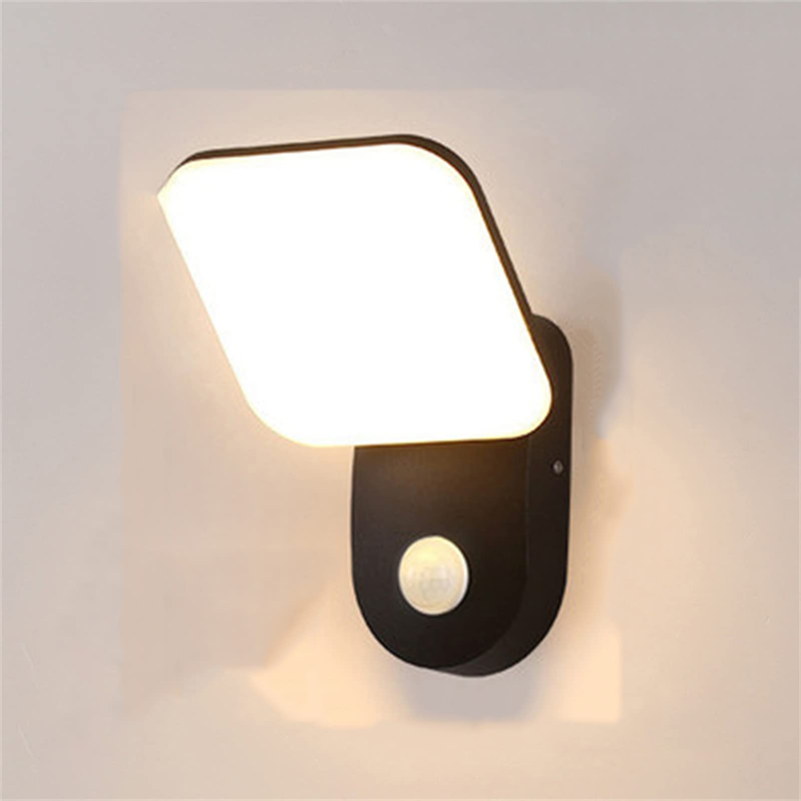Zewnętrzna lampa ścienna LED z czujnikiem ruchu IP65, wodoodporna, aluminiowa, do ogrodu, sypialni, salonu lub klatki schodowej.