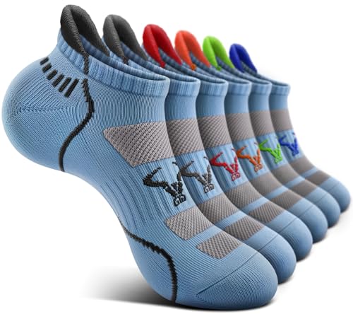 Image of BULLIANT Men Running Ankle Socks 6Pack-Cushioned Support-Low Cut No Show | Fully Terry Sole | Arch Support | Seamless Toe Closure | Moisture-Wicking Breathable Mesh | Reinforced Heel&Toe