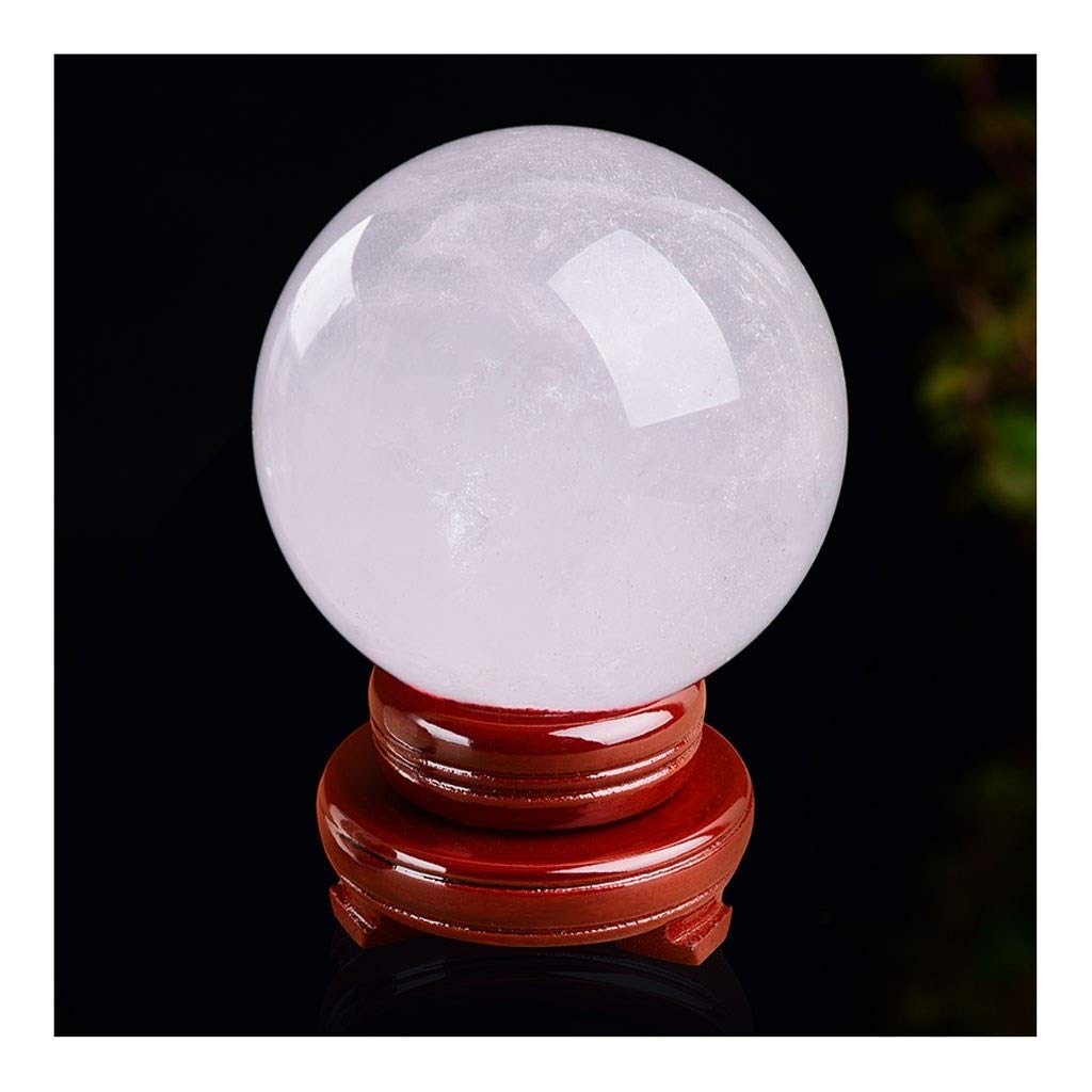 Crystal Ball Cracked Milky White Crystal Ball Office Auspicious Ball Feng Shui Ball Stone Carving Gift Ornaments Crystal Ball(10CM)