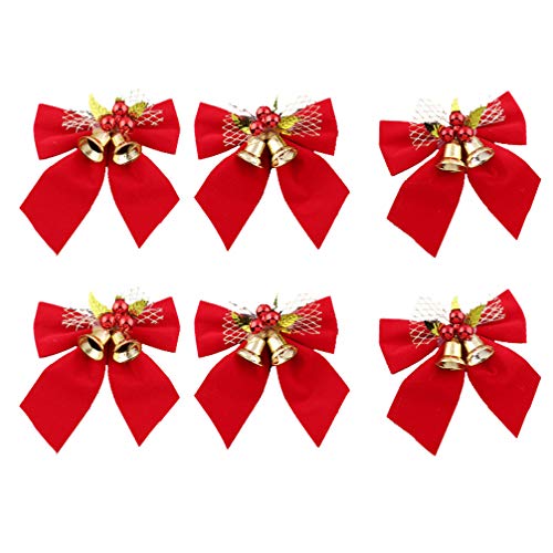 Amosfun – Decoração de sinos com laço de árvore de Natal com sinos, decoração para pendurar na árvor