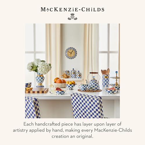 Image of MACKENZIE-CHILDS Two-Tier Sweet Stand, Blue-and-White Royal Check