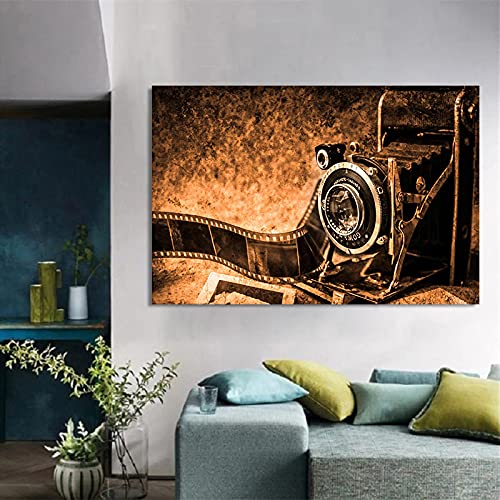 Rétro caméra créative peinture affiches sur toile 40x60 cm pour décoration murale de maison