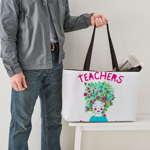 CafePress Back To School Teacher Garden Lover T Shirt 24"x13" Large Weekender Tote3