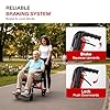 Wheelchairs for Adults Transport Chair Lightweight Foldable with Telescopic Handle, 18-Inch Seat Width Portable Folding Travel Wheel Chairs for Seniors