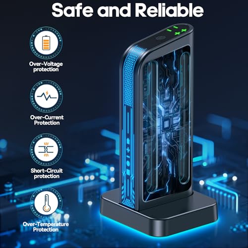 Image of Switch 2 Controller Charger Dock for 2025 Nintendo Switch 2 JoyCon, 2.5H Fast Magnetic Charging Station with LED RGB & Indicator, Compact Joy-Con 2 Detachable Charging Accessories with Cable Protector