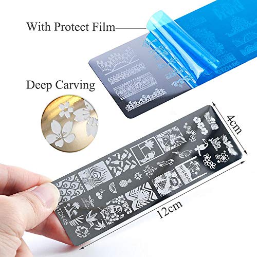 6pcs Nail Art Stamping Placas Uñas, Mwoot