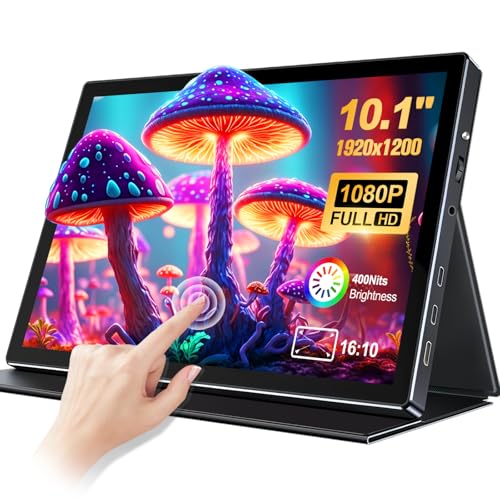 Image of 10.1 Portable Touchscreen Monitor,HDMI USB-C for Travel Mac (dark black)