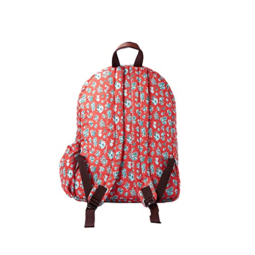 Image of TEAL BY CHUMBAK Women's Laptop Backpack | Office /School /College /Business /Travel - 13Inch Laptop | Stylish and Trendy Printed Canvas Backpack | Red (Wildflower)