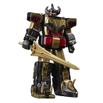 Mighty Morphin Power Rangers Megazord 7 Classic Figure Collector Set Dinosaur Megazord Black & Gold