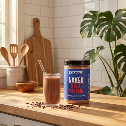 Image of NAKED Chocolate Beef Protein Isolate - Grass Fed European Beef Bones, 21g Protein & Collagen Amino Acids, Dairy Free, No Artificial Ingredients, Paleo Keto Carnivore Friendly, Chocolate - 20 Servings