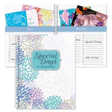 Cool Floral Card Organizer Book- Remember Special Days, Greeting Card Keeper, Softcover, 8" X 10", Spiral Bound #TOP5