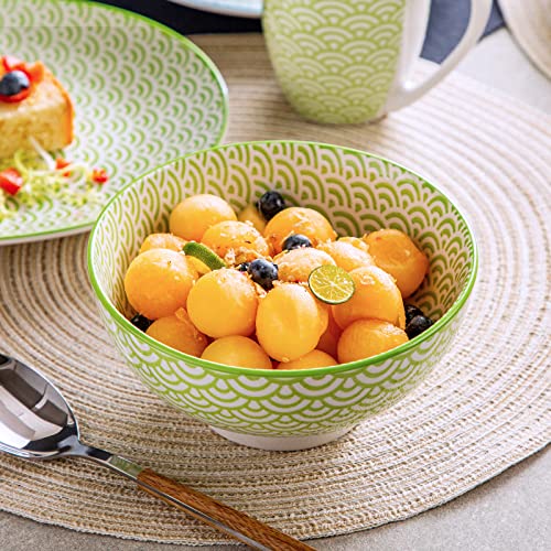 Vancasso Natsuki Dinnerware Set 16 Pieces Porcelain Plates And Bowls Set Multicolour Dinner Service Japanese Style Crockery With Dinner Plate, Dessert Plate, Cereal Bowl And Mug, Service For 4 #TOP4