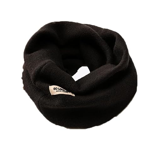 Bslvwg Unisex Black Winter Multifunctional Neck Warmer Fleece Lined Scarf Fleece Thicken Windproof And Dust Skiing Circle Lining Knit Infin For Mens Womens (Black)
