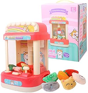 Gelentea Kids' Claw Machine Catching Dolls Mini Toys Music Operated Gamer Vending Machine Light Grabber Gifts for children