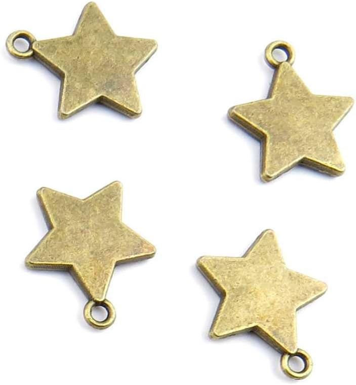 Jewelry Making Findings Antique Bronze Charms FL1278 Five-pointed star Craft Lots Repair Supplies